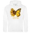 Мужская толстовка (худи) Соняшник-метелик Белый фото