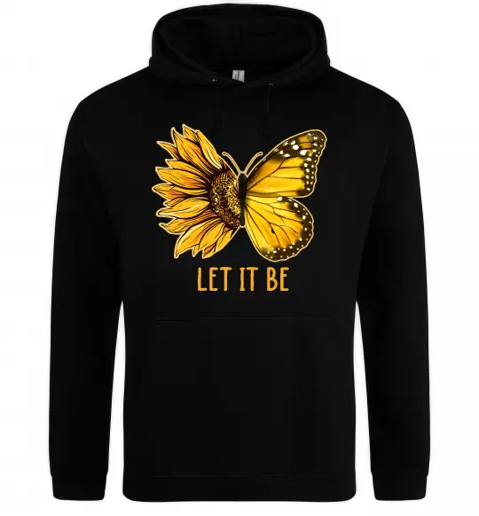 Жіноча толстовка (худі) Соняшник-метелик Чорний фото