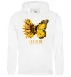 Жіноча толстовка (худі) Соняшник-метелик Білий фото