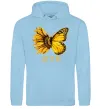 Жіноча толстовка (худі) Соняшник-метелик Блакитний фото