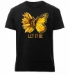 Мужская премиум футболка Соняшник-метелик Черный фото