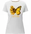 Женская премиум футболка Соняшник-метелик Белый фото