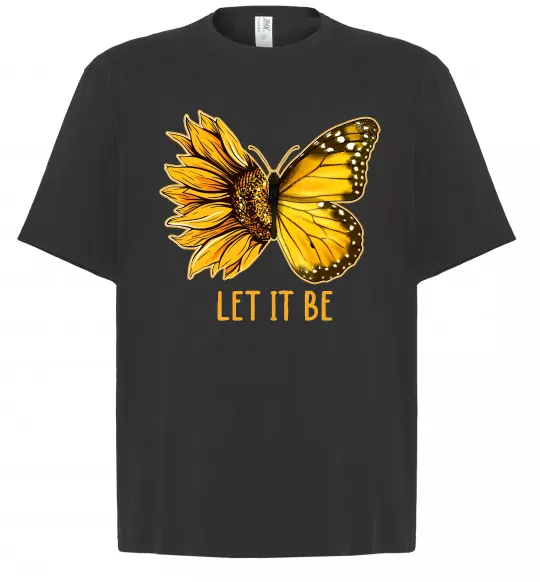 Футболка Оверсайз Соняшник-метелик Черный фото