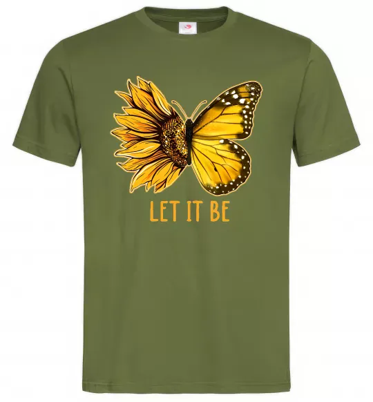 Мужская футболка Соняшник-метелик Оливковый фото