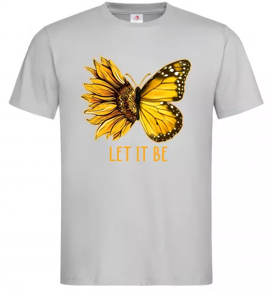 Мужская футболка Соняшник-метелик Серый фото