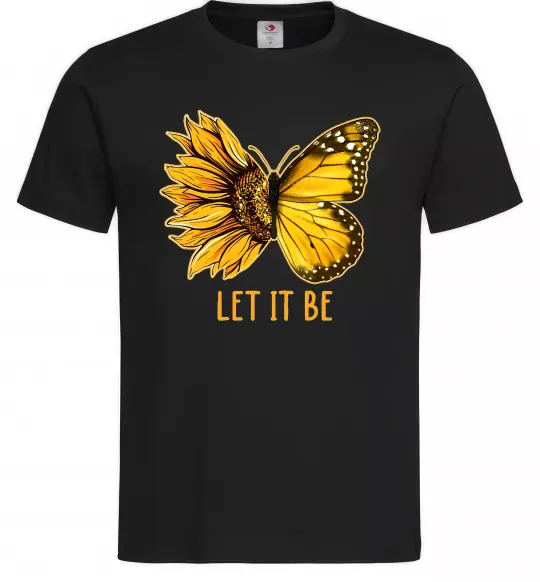 Мужская футболка Соняшник-метелик Черный фото