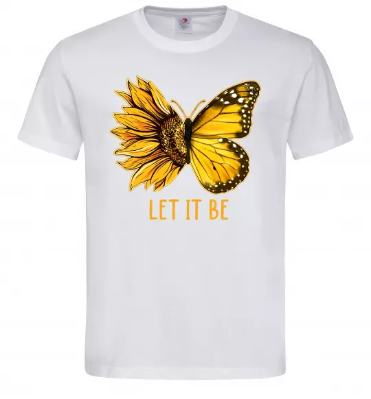 Мужская футболка Соняшник-метелик Белый фото