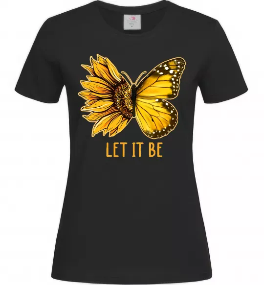 Женская футболка Соняшник-метелик Черный фото