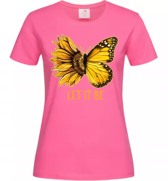 Женская футболка Соняшник-метелик Ярко-розовый фото