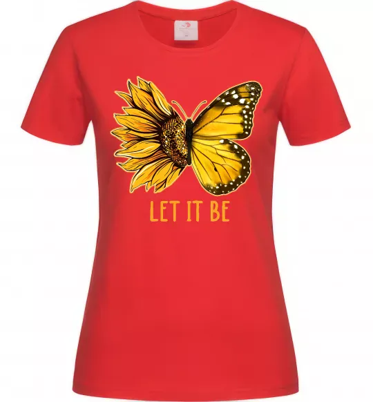 Женская футболка Соняшник-метелик Красный фото