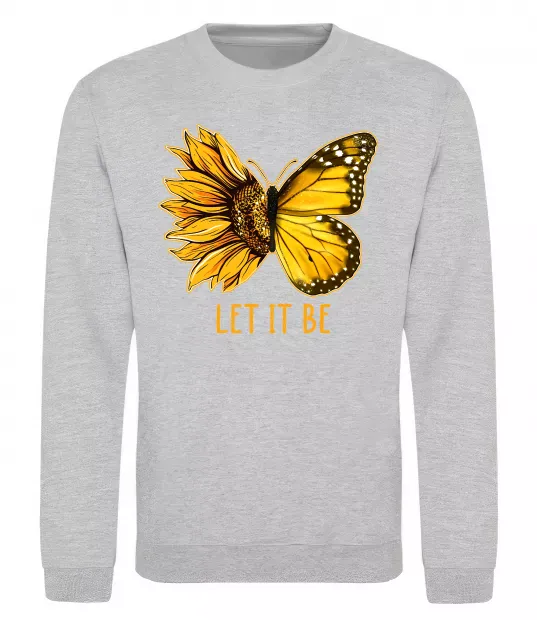 Світшот Соняшник-метелик Сірий меланж фото