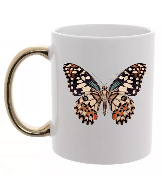 Чашка с цветной ручкой Парусник Демолей Золото фото