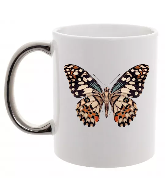 Чашка с цветной ручкой Парусник Демолей Серебро фото