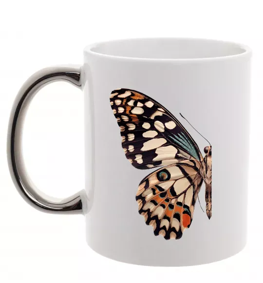 Чашка з кольоровою ручкою Парусник Демолей крило Срібло фото