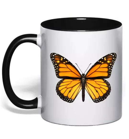 Чашка с цветной ручкой Монарх Черный фото