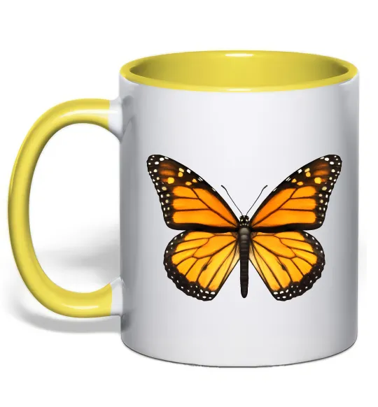 Чашка с цветной ручкой Монарх Лимонный фото