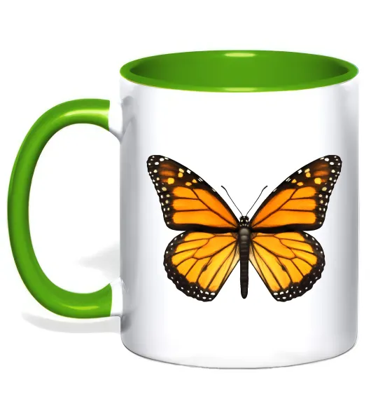 Чашка с цветной ручкой Монарх Лаймовый фото