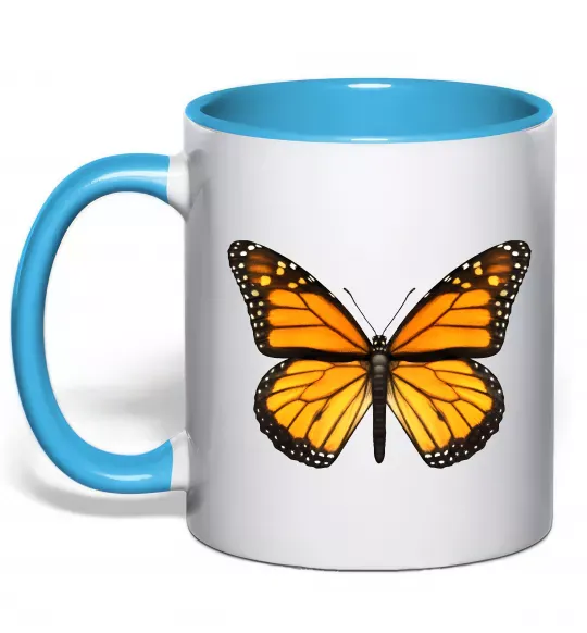 Чашка с цветной ручкой Монарх Голубой фото