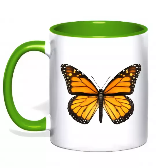 Чашка с цветной ручкой Монарх Зеленый фото