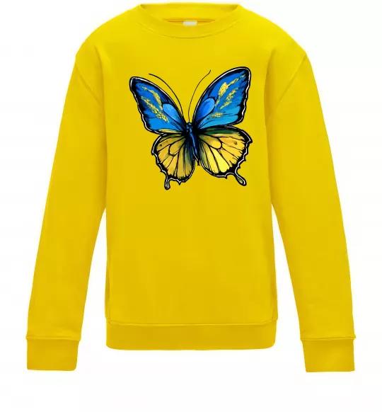 Детский Свитшот Метелик жовто-блакитний Солнечно желтый фото