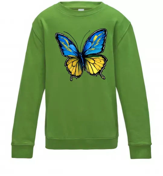 Детский Свитшот Метелик жовто-блакитний Лаймовый фото