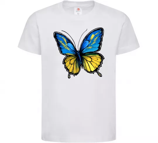 Детская футболка Метелик жовто-блакитний Белый фото