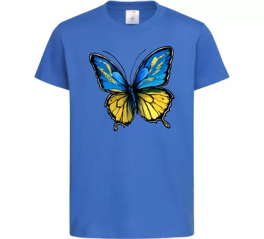 Детская футболка Метелик жовто-блакитний Ярко-синий фото
