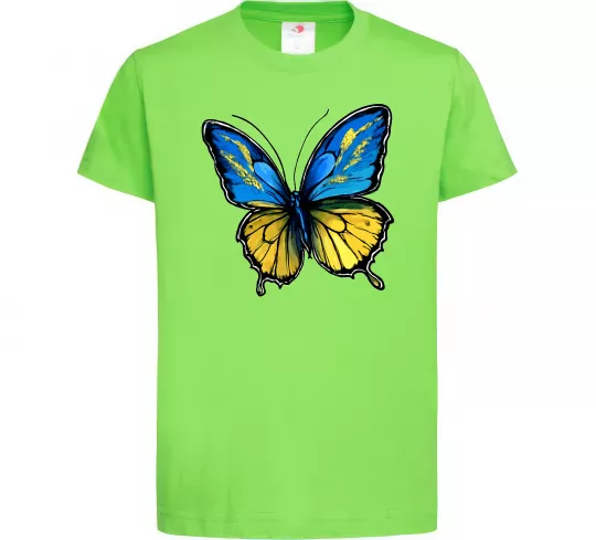 Детская футболка Метелик жовто-блакитний Лаймовый фото