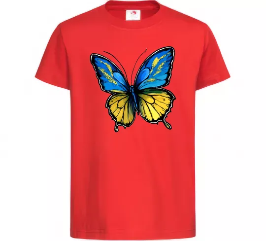 Детская футболка Метелик жовто-блакитний Красный фото
