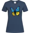 Женская футболка Метелик жовто-блакитний Темно-синий фото
