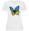 Женская футболка Метелик жовто-блакитний Белый фото