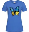 Женская футболка Метелик жовто-блакитний Ярко-синий фото