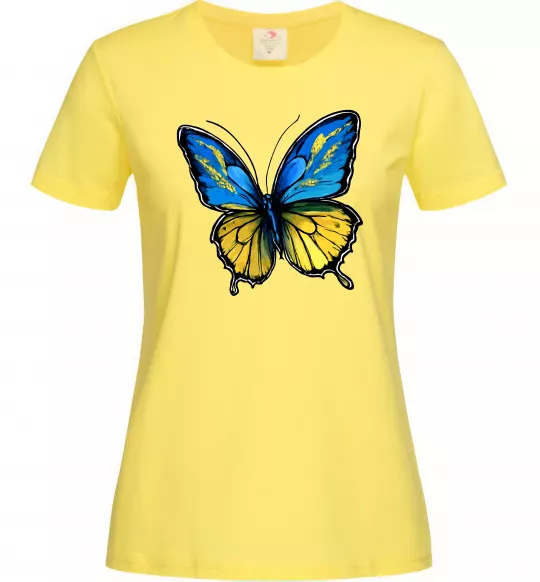 Женская футболка Метелик жовто-блакитний Лимонный фото
