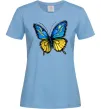 Женская футболка Метелик жовто-блакитний Голубой фото