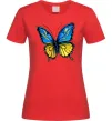 Женская футболка Метелик жовто-блакитний Красный фото