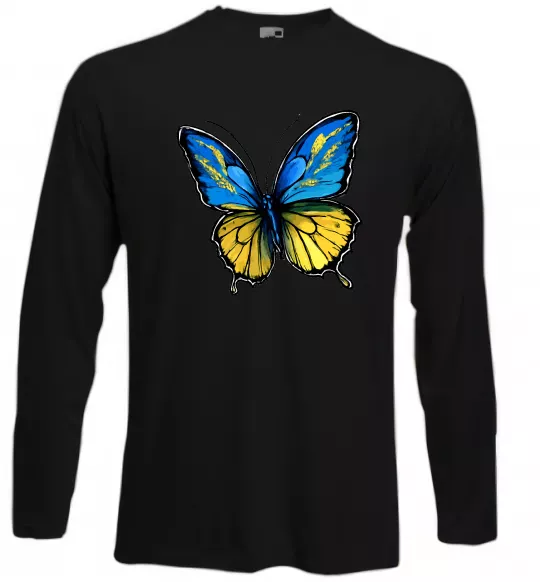 Лонгслив Метелик жовто-блакитний Черный фото