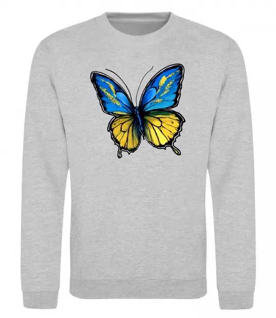 Свитшот Метелик жовто-блакитний Серый меланж фото
