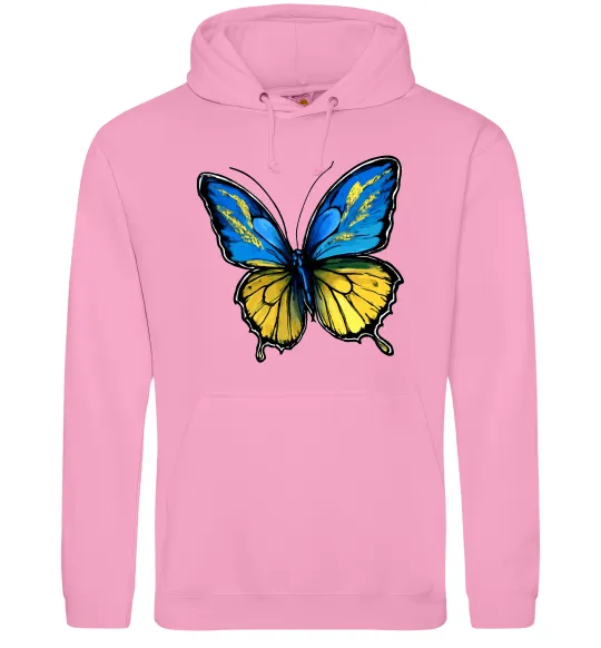 Женская толстовка (худи) Метелик жовто-блакитний Розовый фото