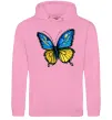 Женская толстовка (худи) Метелик жовто-блакитний Розовый фото