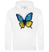 Женская толстовка (худи) Метелик жовто-блакитний Белый фото