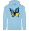 Женская толстовка (худи) Метелик жовто-блакитний Голубой фото