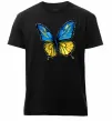 Мужская премиум футболка Метелик жовто-блакитний Черный фото