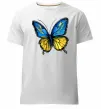 Мужская премиум футболка Метелик жовто-блакитний Белый фото