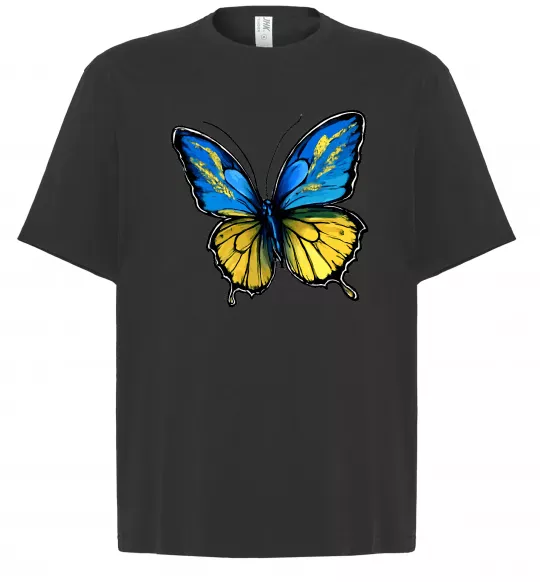 Футболка Оверсайз Метелик жовто-блакитний Чорний фото