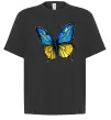 Футболка Оверсайз Метелик жовто-блакитний Чорний фото