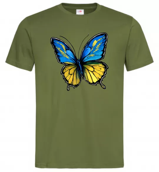 Мужская футболка Метелик жовто-блакитний Оливковый фото