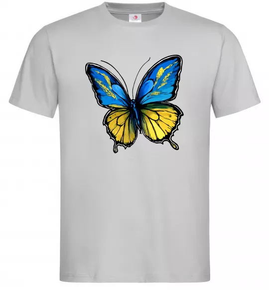 Мужская футболка Метелик жовто-блакитний Серый фото