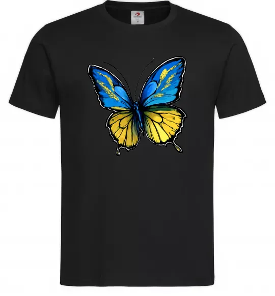 Мужская футболка Метелик жовто-блакитний Черный фото