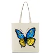 Еко-сумка Метелик жовто-блакитний Бежевий фото