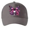 Кепка Метелик череп та троянди Серый фото